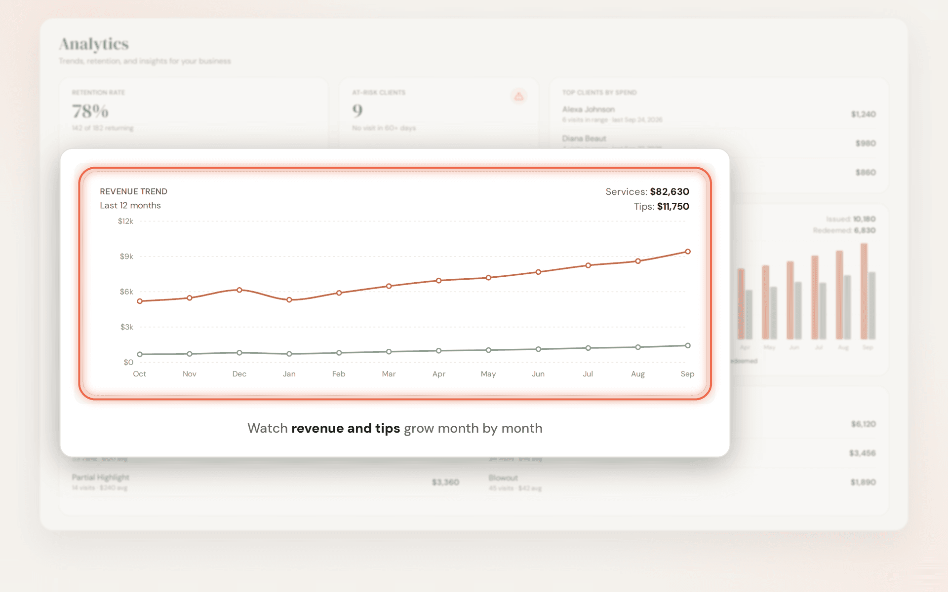 Revenue by month