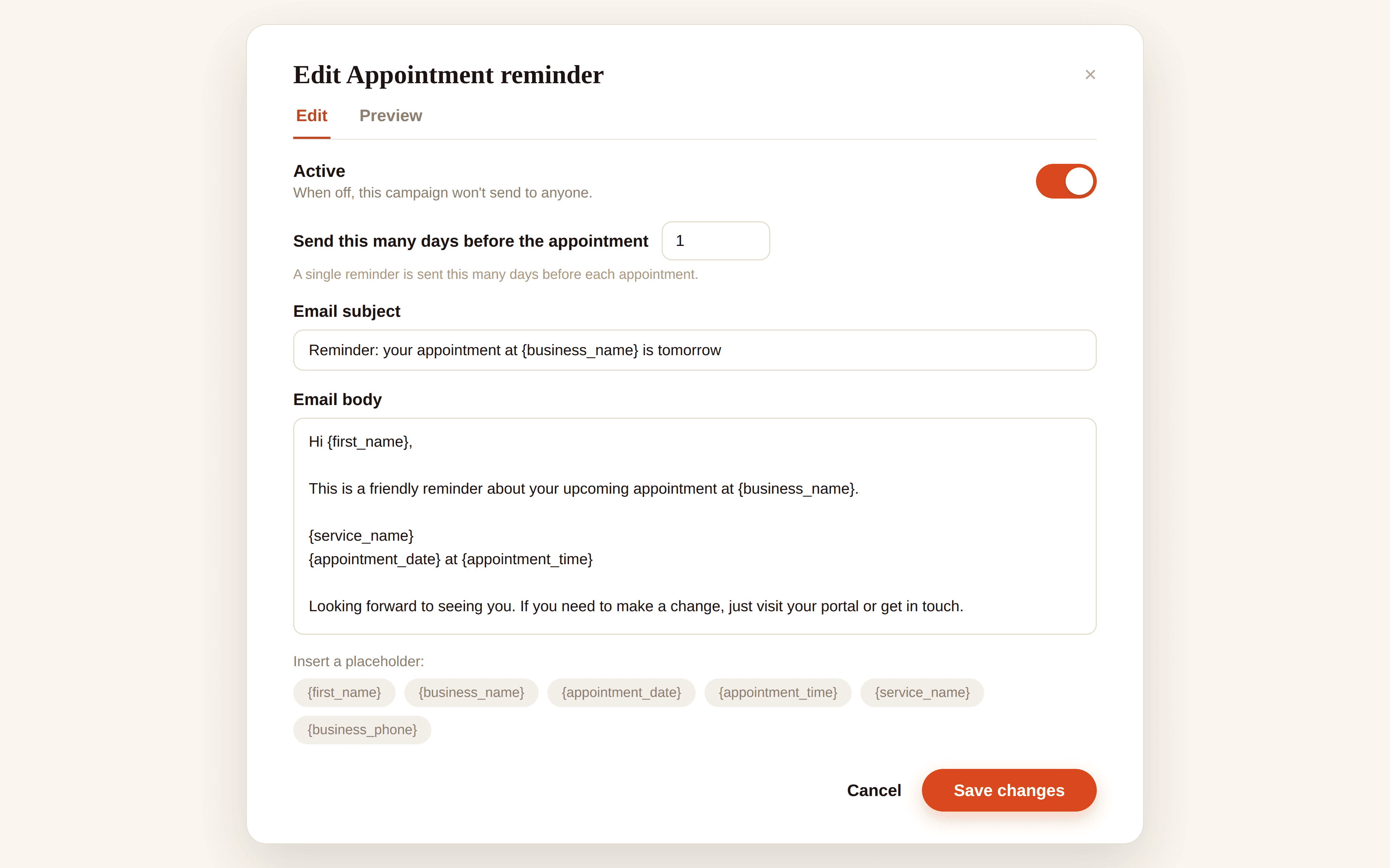 Campaign editor with preview